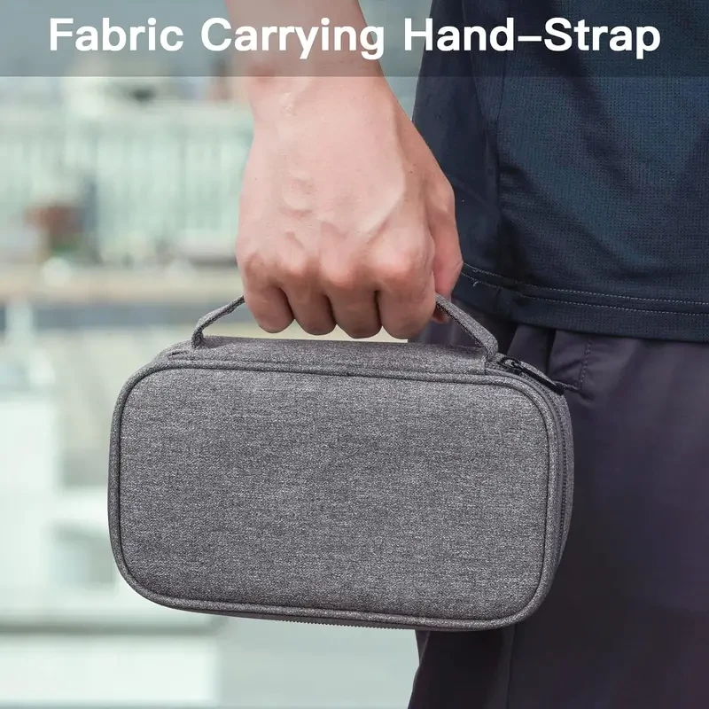 Tech Organizer Travel Case for Charger & Cords, Cables, Portable Hard Drive, Electronics Accessories (Small, Dark Grey)