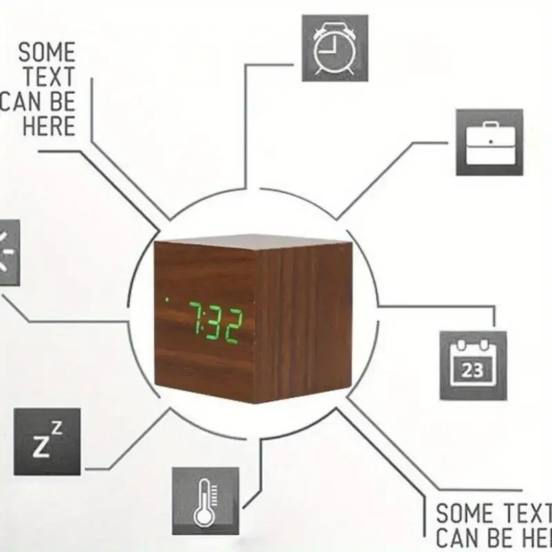 Wooden LED Digital Alarm Clock