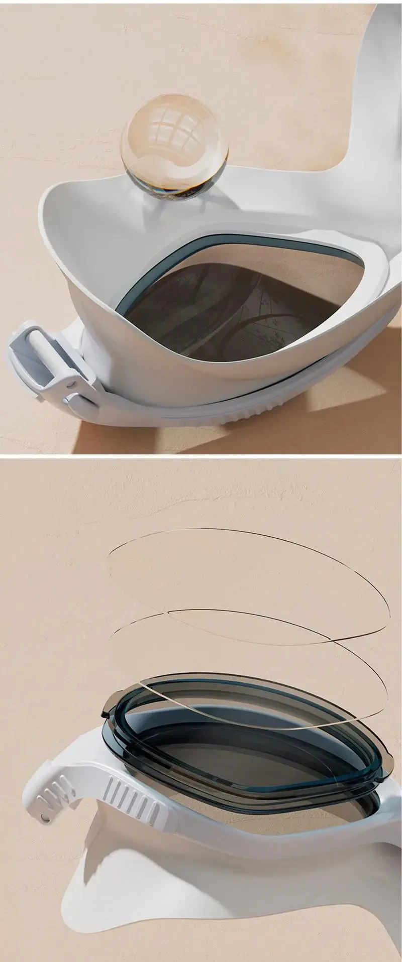 Adult Optical Swimming Goggles with Earplugs - HD Anti-fog Large Frame Waterproof Swim Glasses