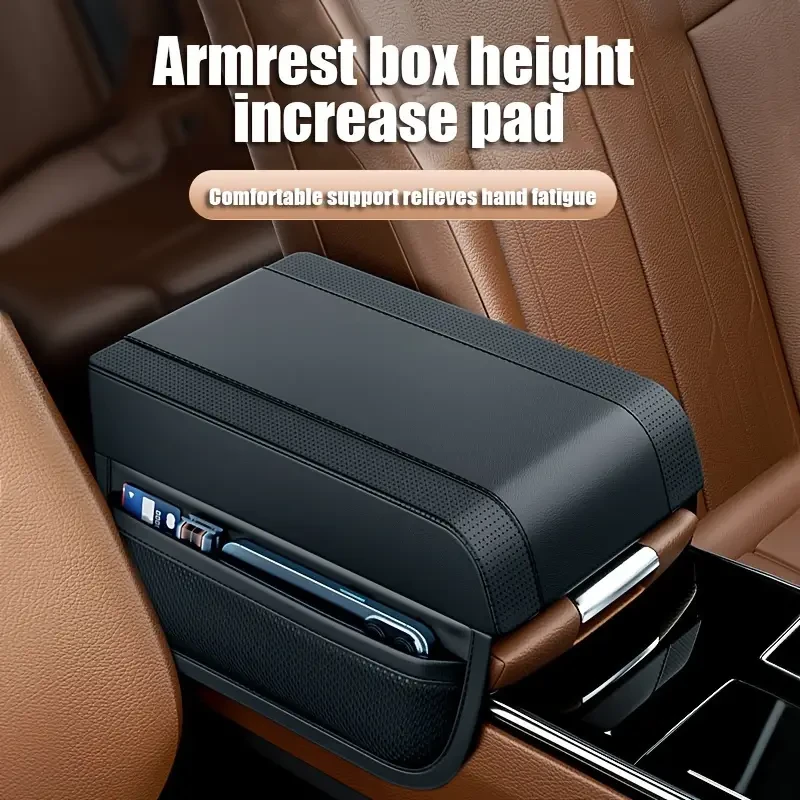 Luxury Car Armrest Cushion Pad with Storage Ergonomic Design