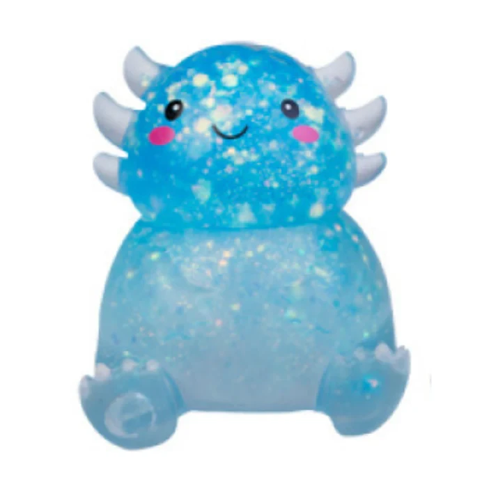 Jelly Glitter Axolotl Squishy Toy