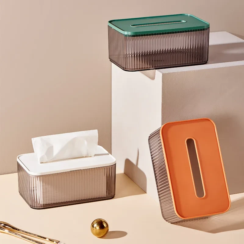 Light Luxury Tissue Storage Box Transparent Waterproof Creative