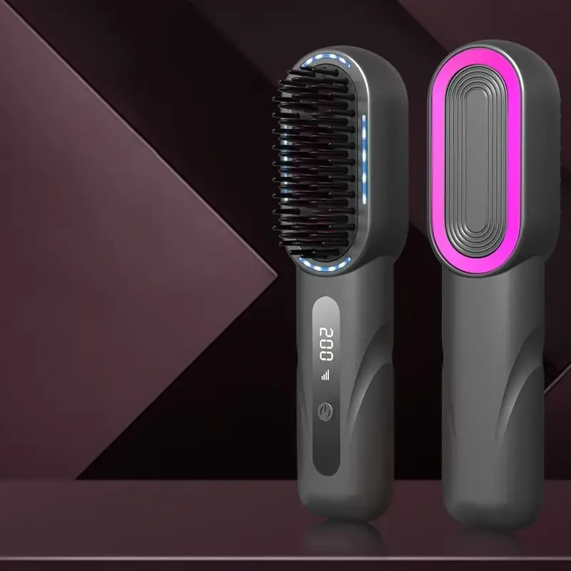 Portable Styling Comb For Wireless Straight Hair Without Damaging Hair, USB Rechargeable Straight Hair Tool For Home Use.