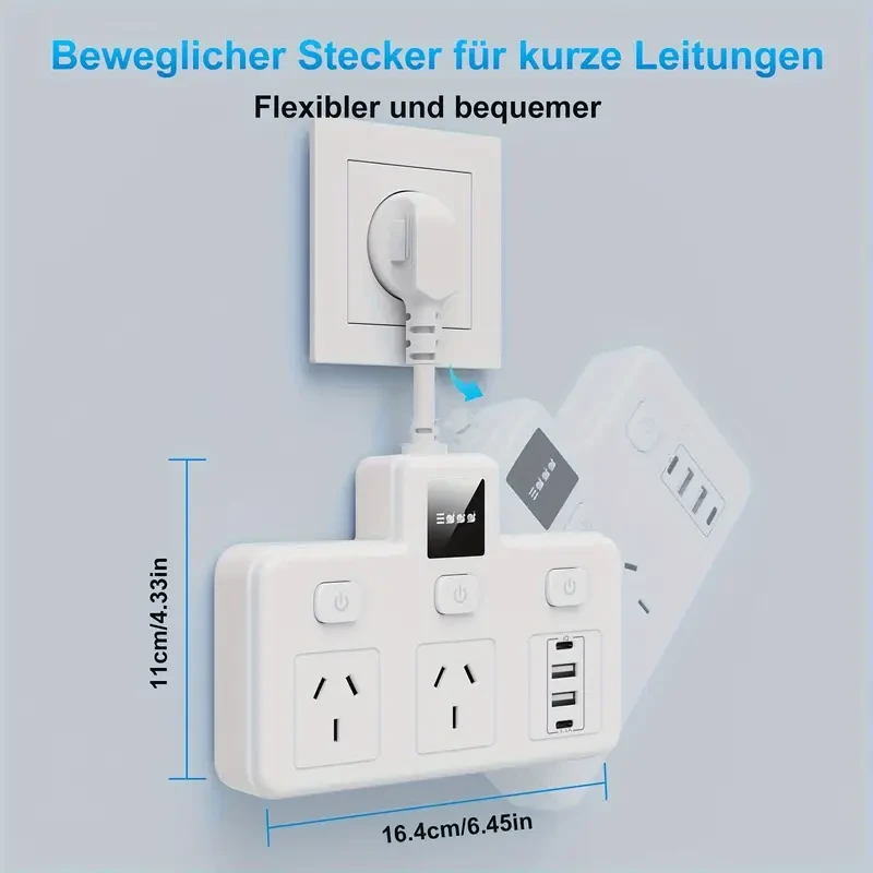6-in-1 Multiple Socket With Switch,