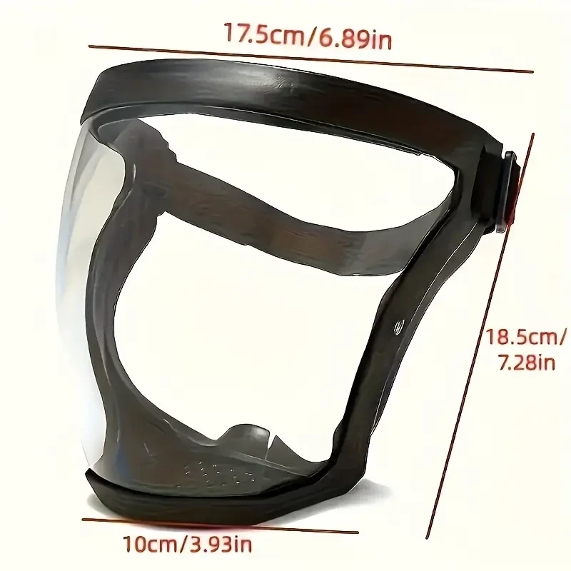 Full-Face Transparent Mask with Adjustable Buckle - Reusable and Heat-Resistant Facial Shield