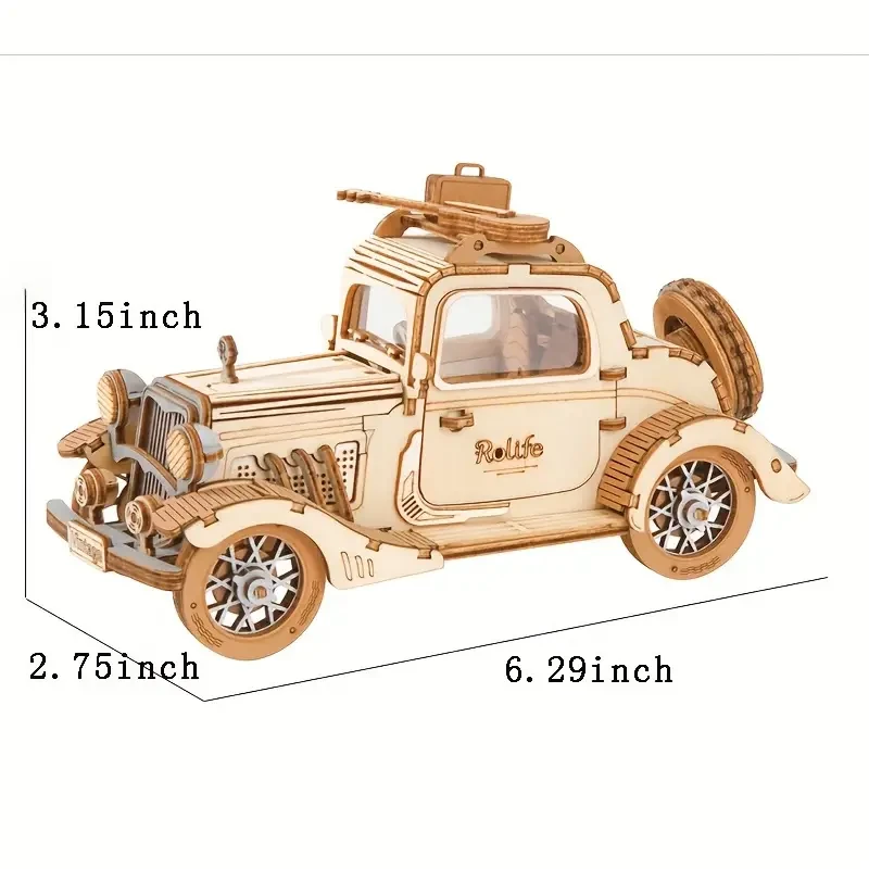3D Puzzle DIY Wooden Car Assembly Model