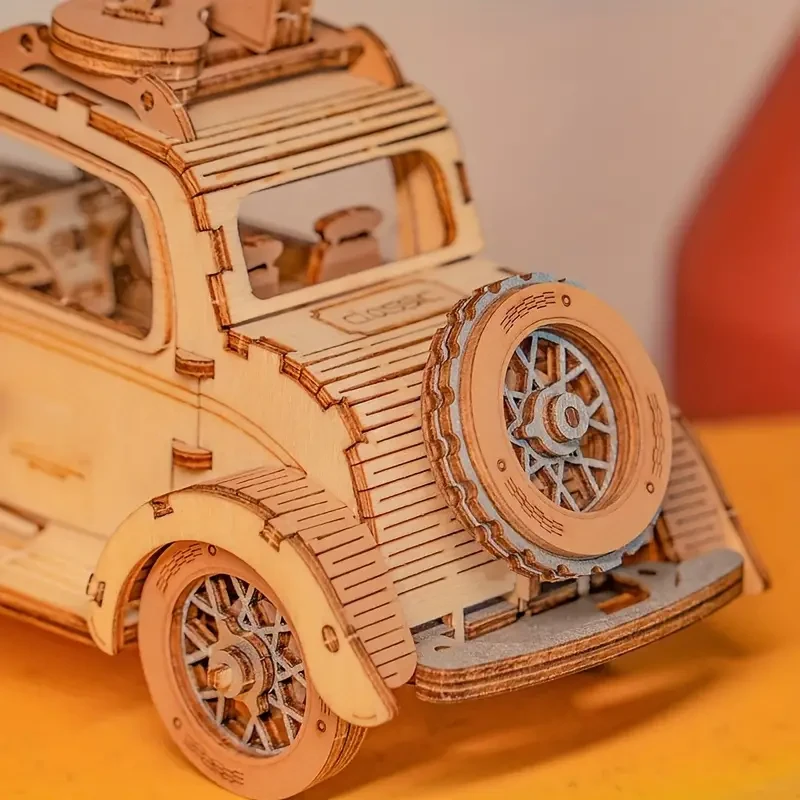 3D Puzzle DIY Wooden Car Assembly Model