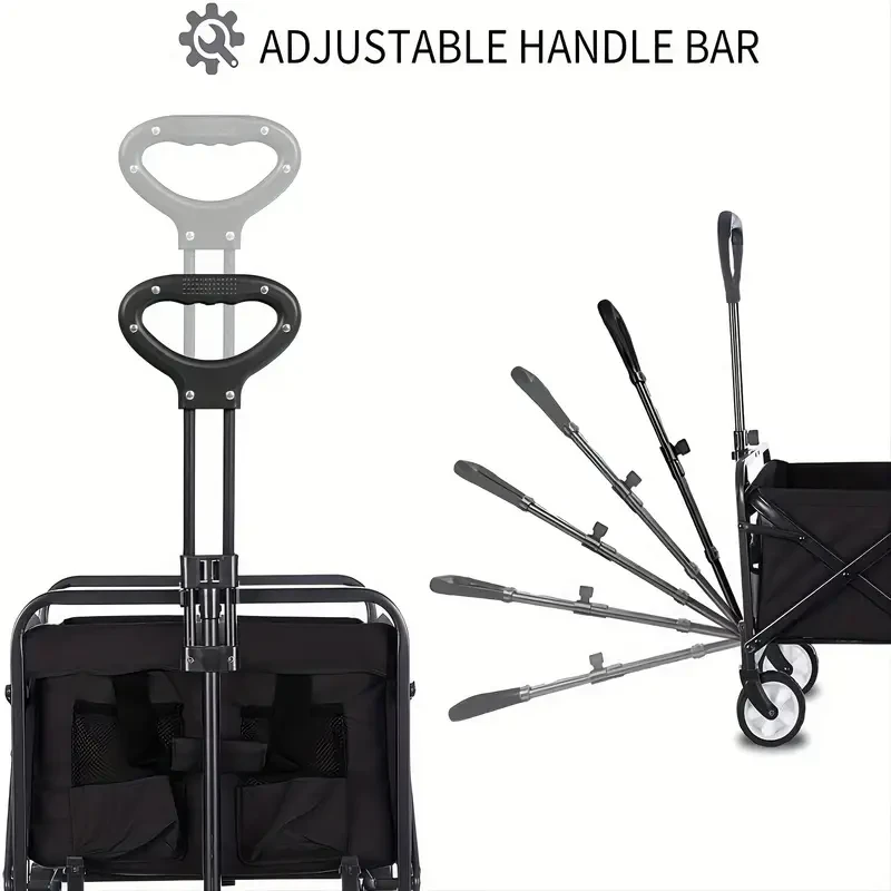 1pc Collapsible Utility Wagon Cart, Pet Wagon Cart