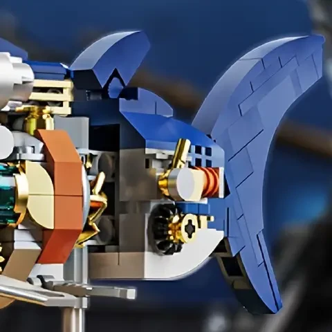 Ideas Shark Sea Creatures Building Set, Marine Animal Building Blocks Toys With Display Stand And Light, STEM Toys For Adults Crossing Ocean Lovers, 687pcs Christmas, Halloween Gift