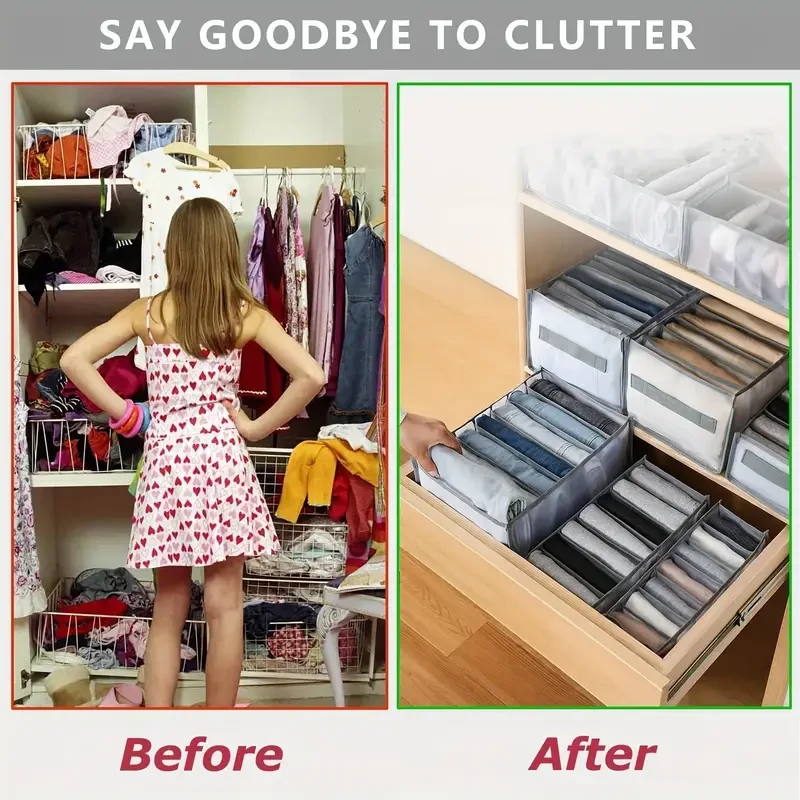 LDQ Wardrobe Clothes Organizer Set with Handles