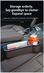 1pc/2pcs Car Seat Gaps Storage Box, Mobile Phone Holder Charger, Sundries Organizer Box With Atmosphere Light, Car Interior Accessories