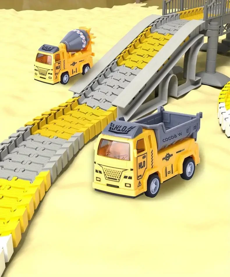 DIY Electric Track Toy Car, Engineering Car, Children's Educational Toy Track Car, Small Train Halloween Christmas Gifts