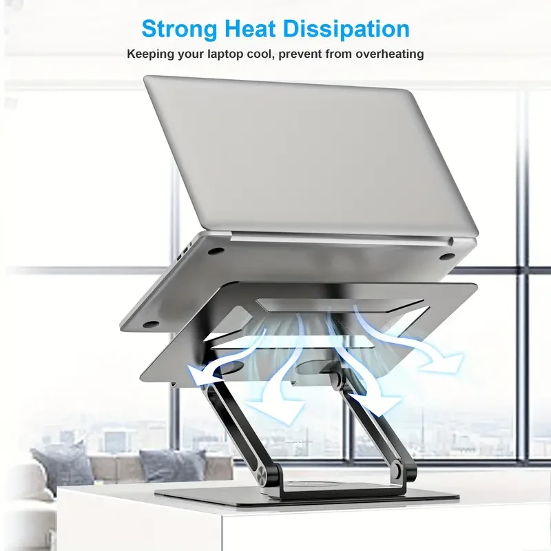 Adjustable Laptop Stand for Desk with 360 Rotating Base