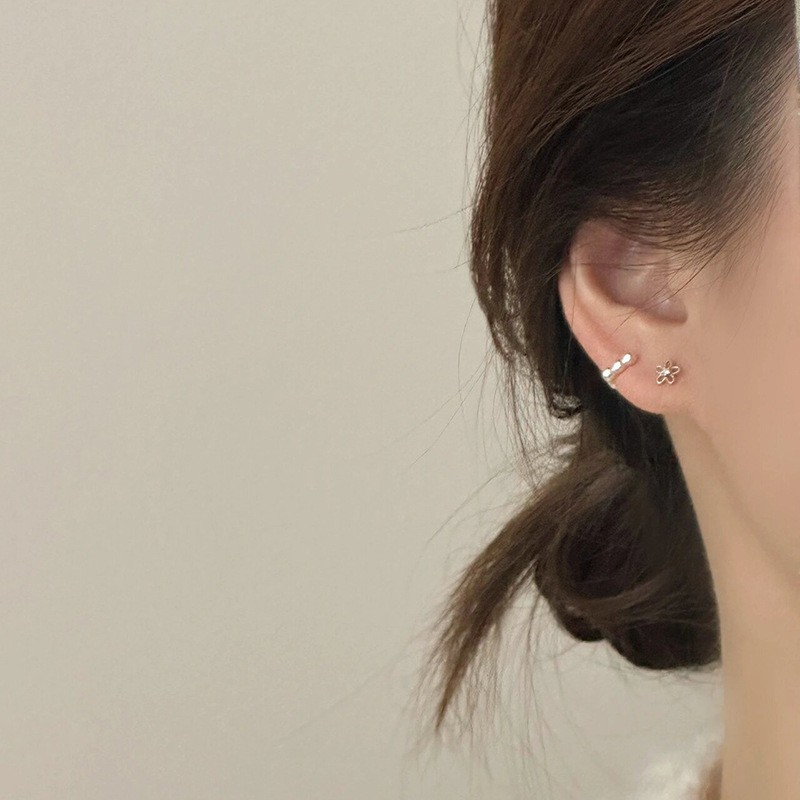 Real 925 Sterling Silver Small Geometric Heart Hoop Earrings