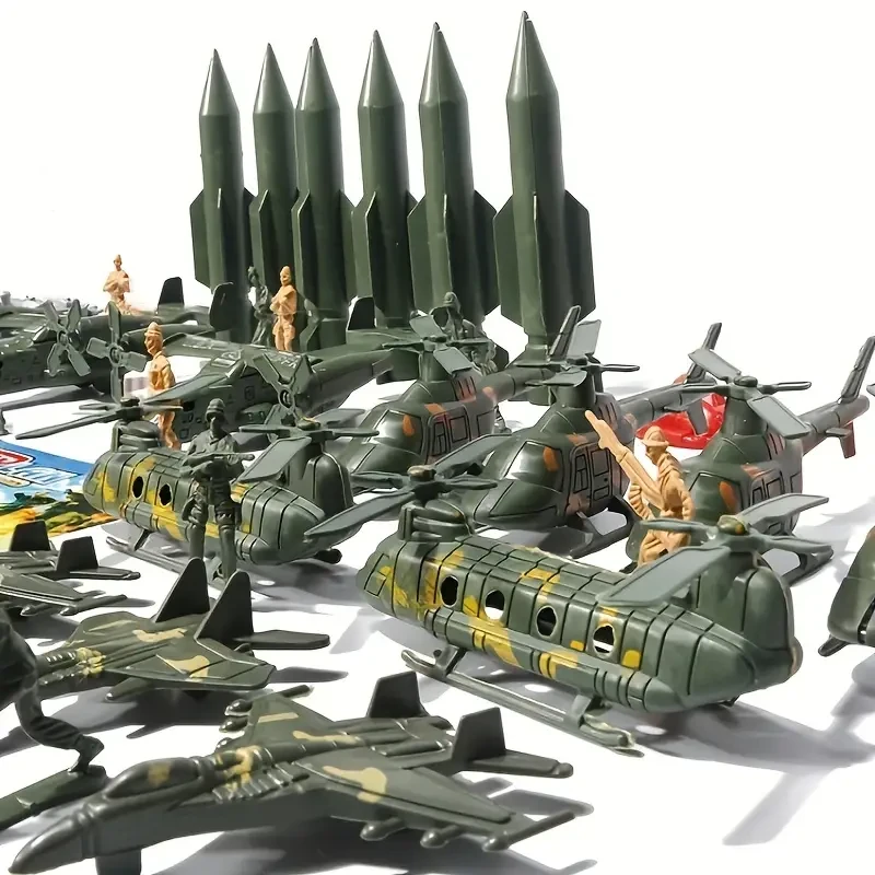 Military-Themed Miniature Soldier Toy Set - Durable ABS Resin, Collectible Figurines & Dolls Kit