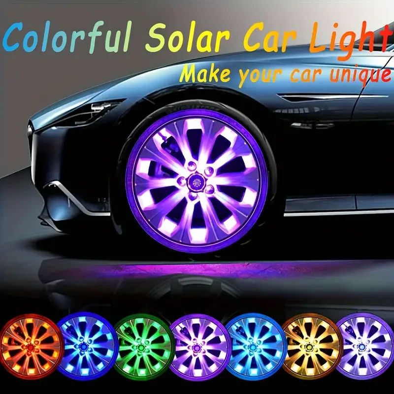 Solar Car Wheel LED Ambient Light Dazzling Colors