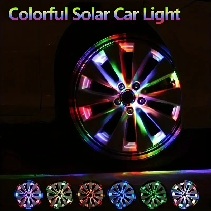 Solar Car Wheel LED Ambient Light Dazzling Colors