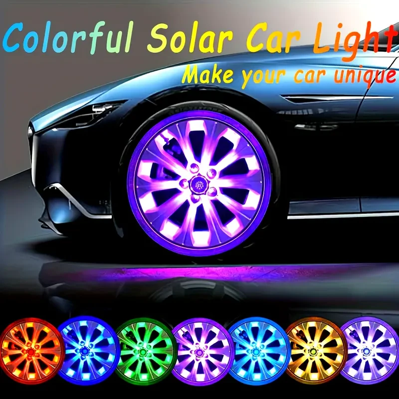 Solar Car Wheel LED Ambient Light Dazzling Colors