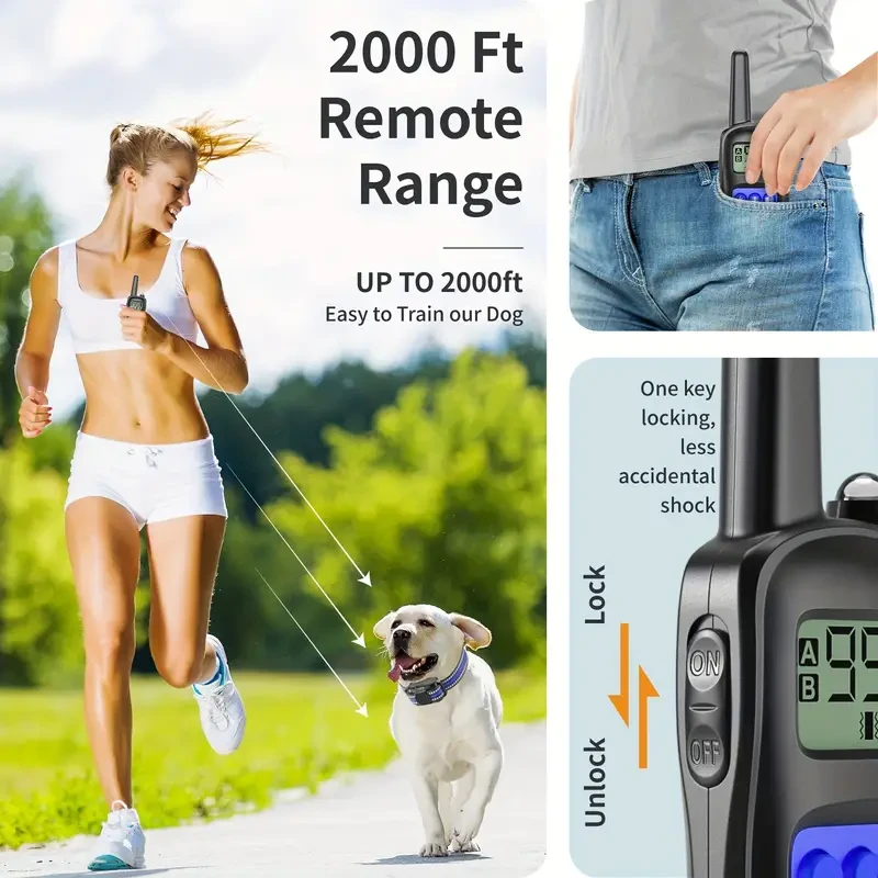 2000ft Range Vibrating Dog Training Collar