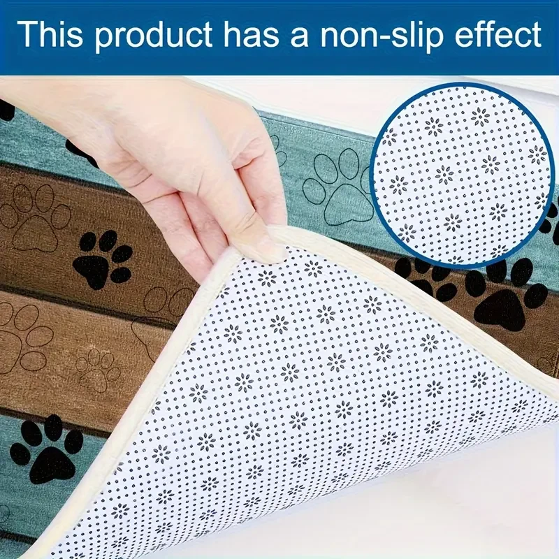 Ultra-Absorbent Dog Paw Prints Doormat