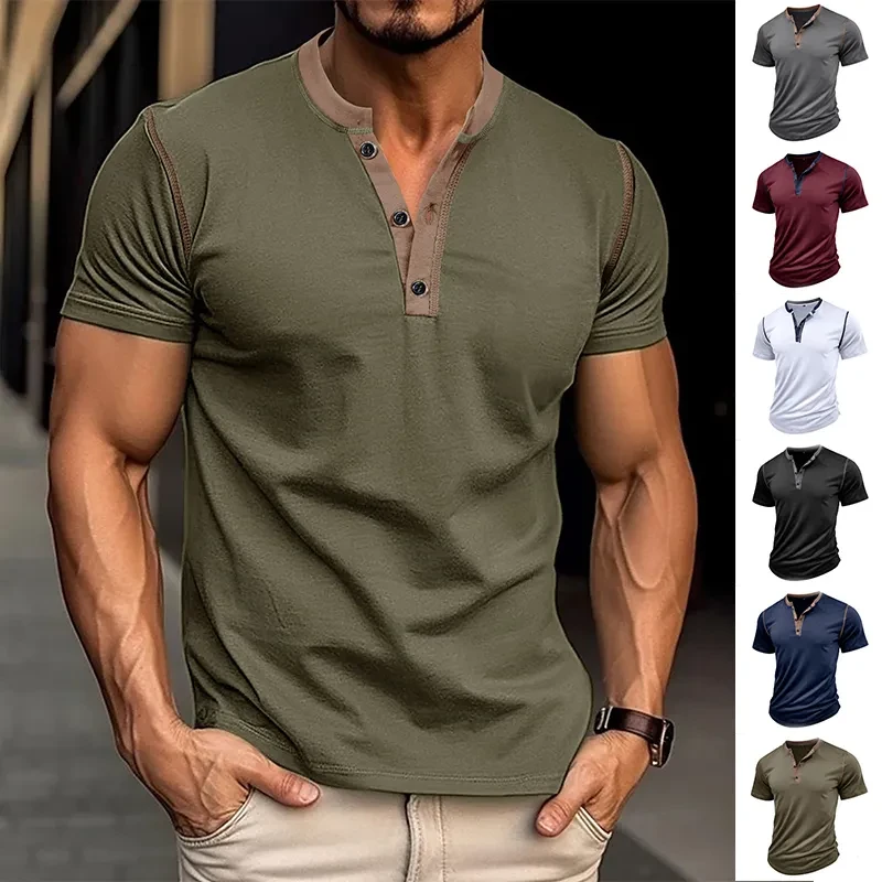 Men's Summer V-Neck Polo Tee