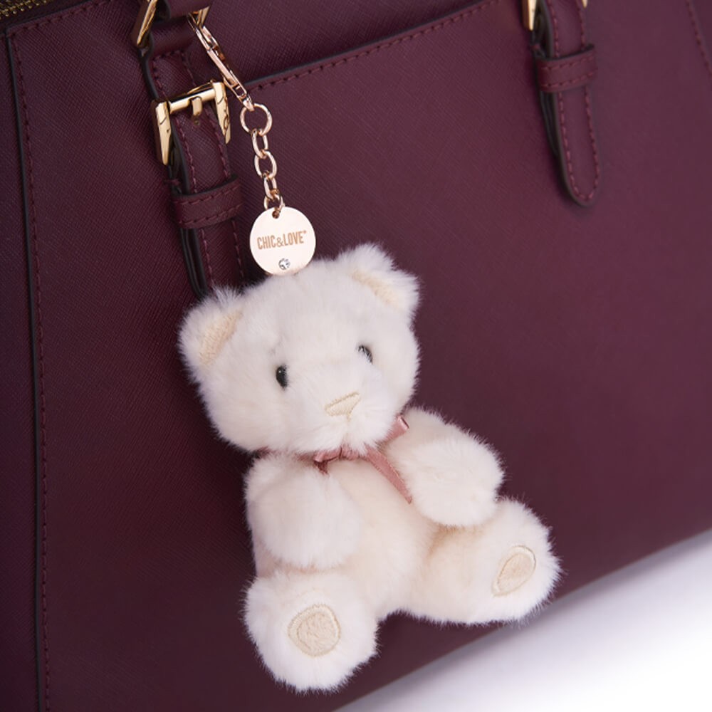 Bailey Bear Bag Charm & Birthstone Necklace - February