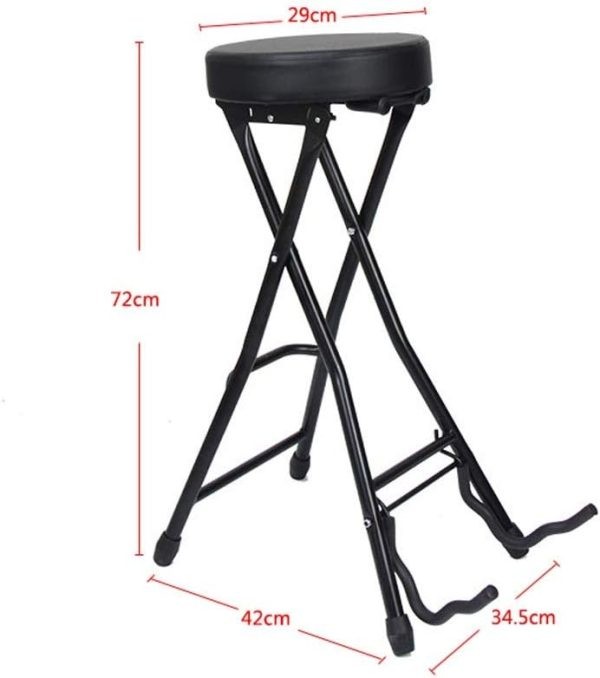 Folding Guitar Stool with Integrated Stand Portable Musician's Seat