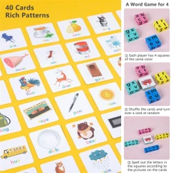 Letters Spelling Blocks Flash Cards English Word Game Early Educational Toys For Kids