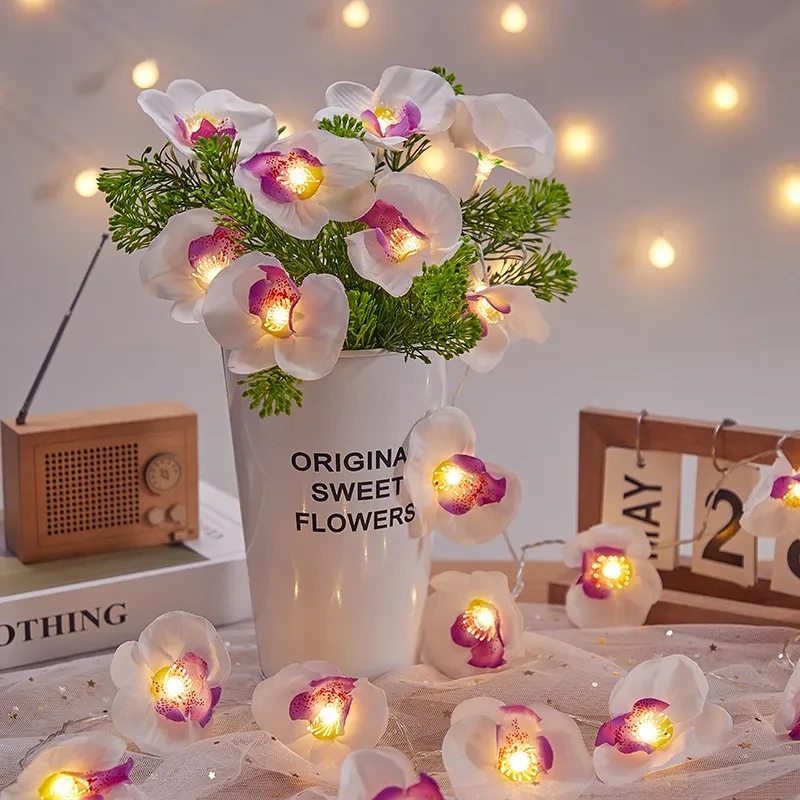 Decoration LED Simulation Butterfly Orchid Light String