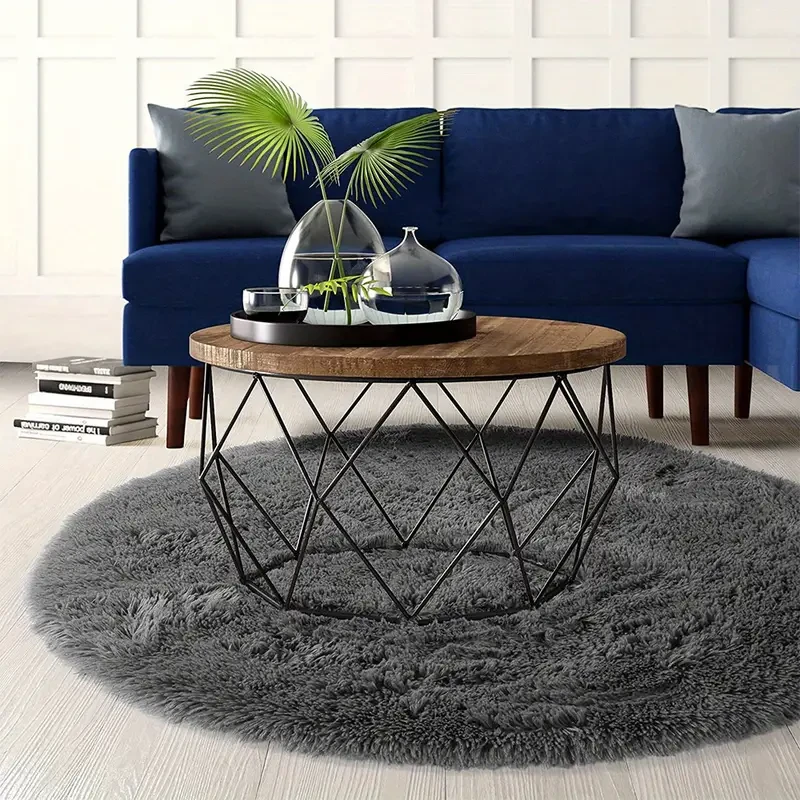1pc Super Soft Fluffy Round Shaggy Rug