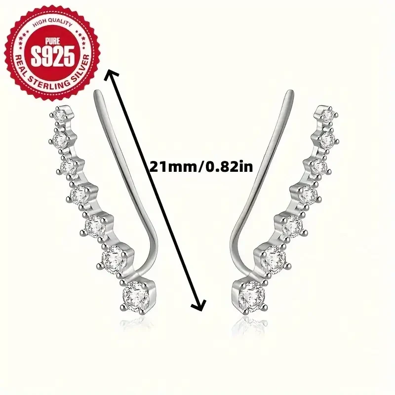 Sterling Silver Zirconia Stud Earrings