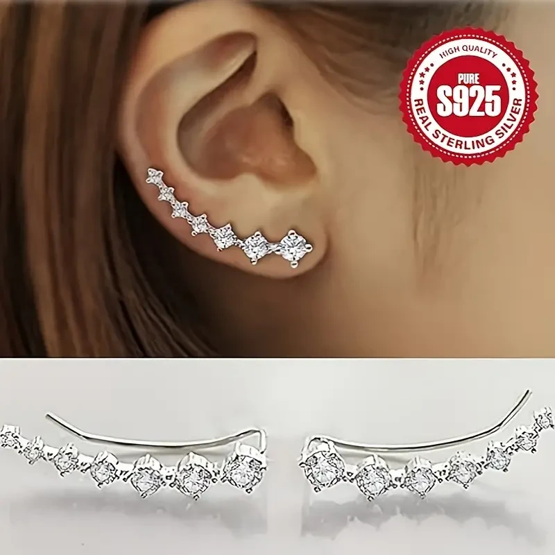Sterling Silver Zirconia Stud Earrings