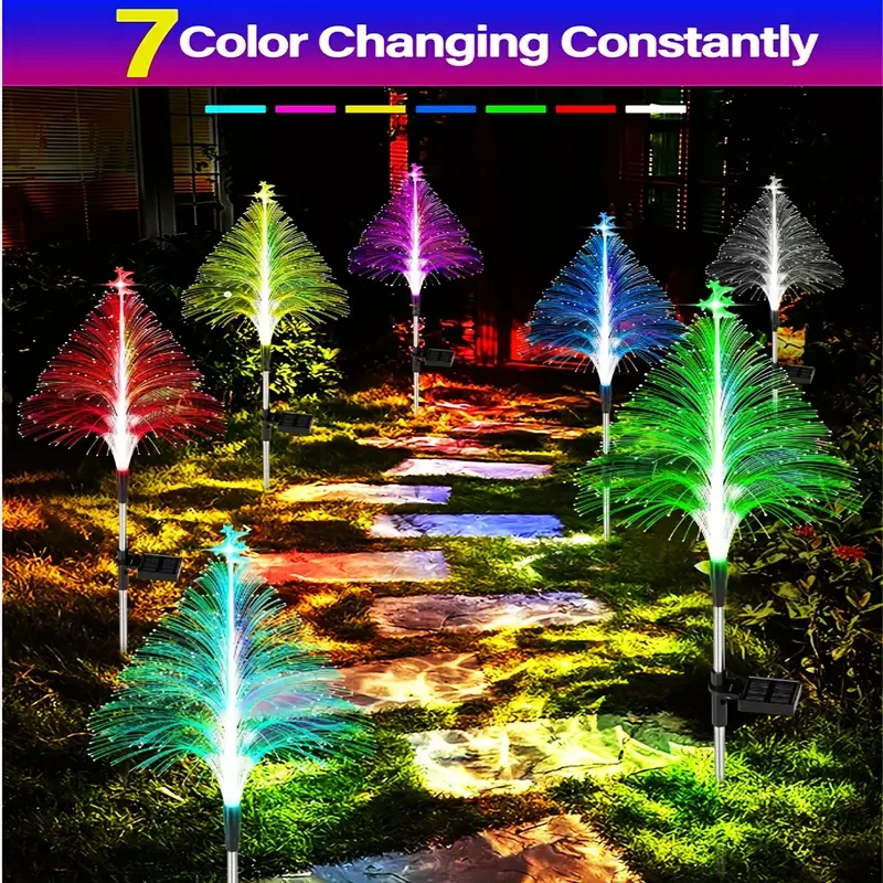 2-Piece Solar Powered Color-Changing Flower Lights