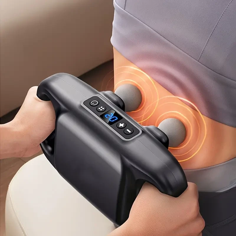USB Rechargeable 4-Head Massage Gun - Deep Tissue Massager