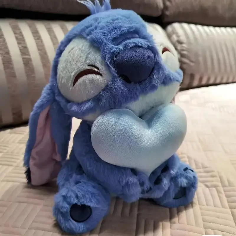 Authentic Stitch Plush Toy with Heart - 14+ Soft PP Stuffed Animal for Birthday
