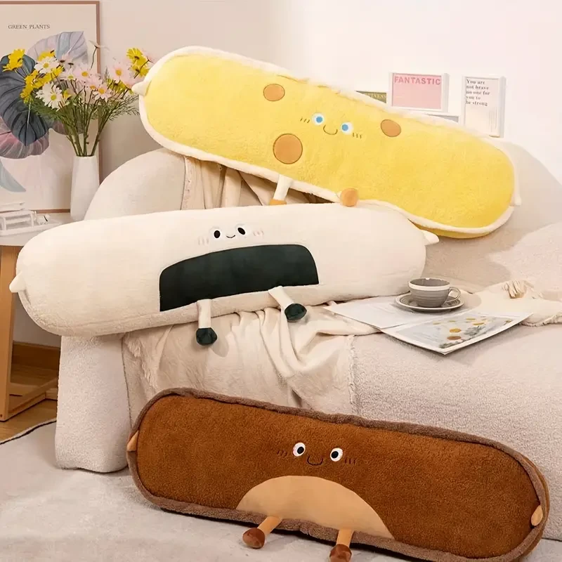 Ultra-Soft Plush Long Pillow for Side Sleepers - Versatile Use as Cushion