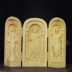 Catholic Holy Relic Wood Carving Craft Ornament