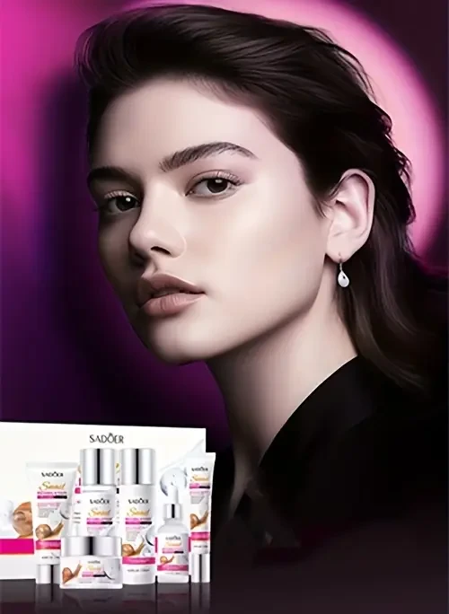 6pcs/set, Snail Recombinant Collagen Skincare Gift Set Wrinkle Smoothing & Moisturizing Facial Serum, Cleanser, Eye Serum, Essence Cream, Toner, Sachet For Dull Skin & Pore Shrinking