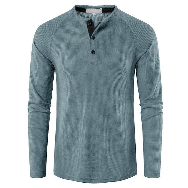 Henley Solid Long Sleeve T-Shirt