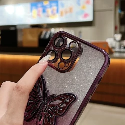 Hollow Butterfly Phone Case Gradient Transparent Plating Protective Cover