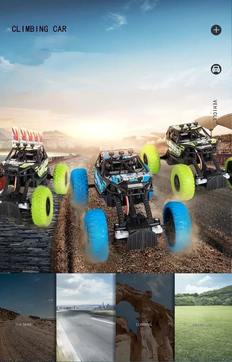 Remote Control Off- Road Climbing Car High-Speed Racing Car Charging Light Toy Model Car As Halloween Gift