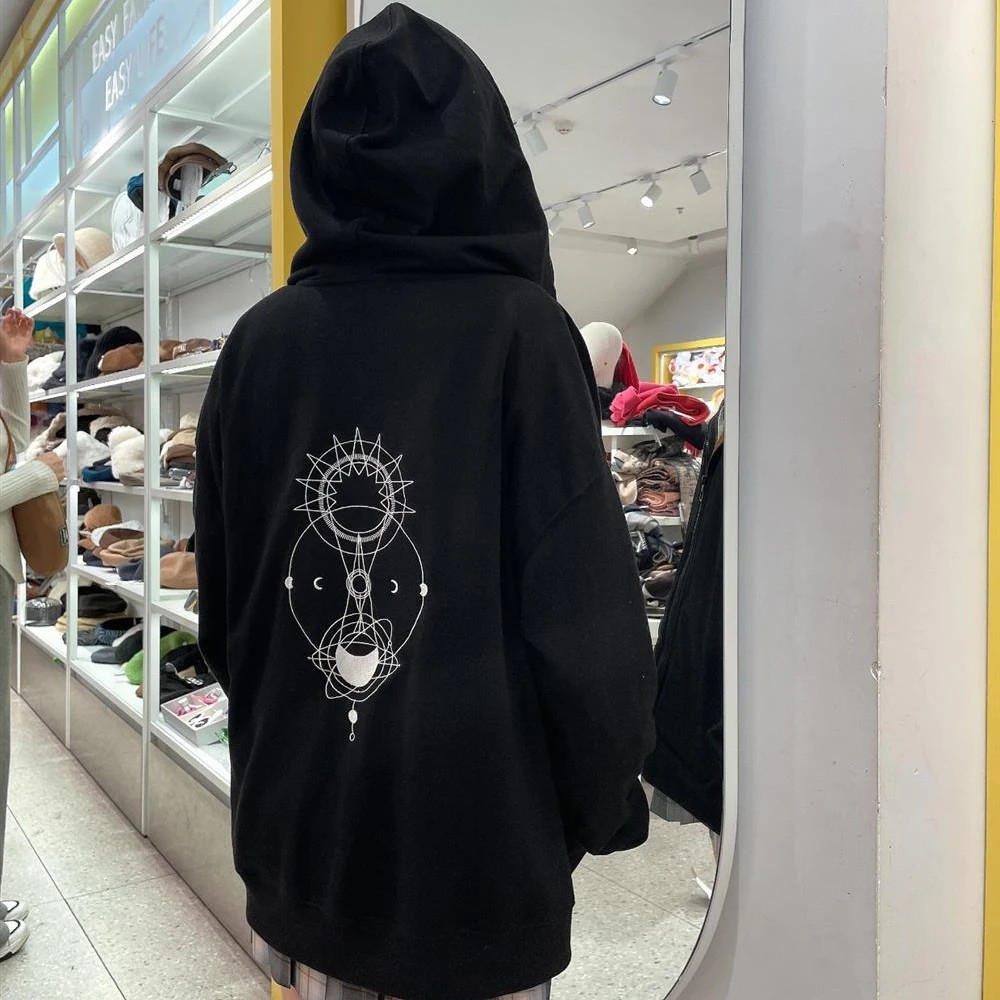 TV Series The Eclipse First Khaotung Cosplay Black Hoodie Unisex Adult Sweatshirt Coat Winter Warm Pullover Lovers Costume