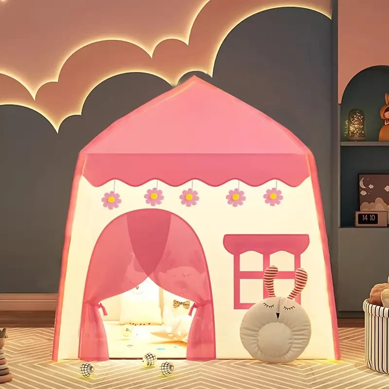 Children's Princess Play Tent | Large Indoor Playhouse with Pink Floral Design