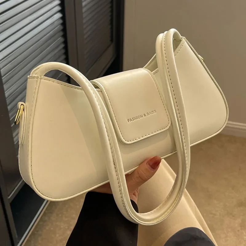 Popular All-match Shoulder Underarm Bag Casual Simple Baguette Bag