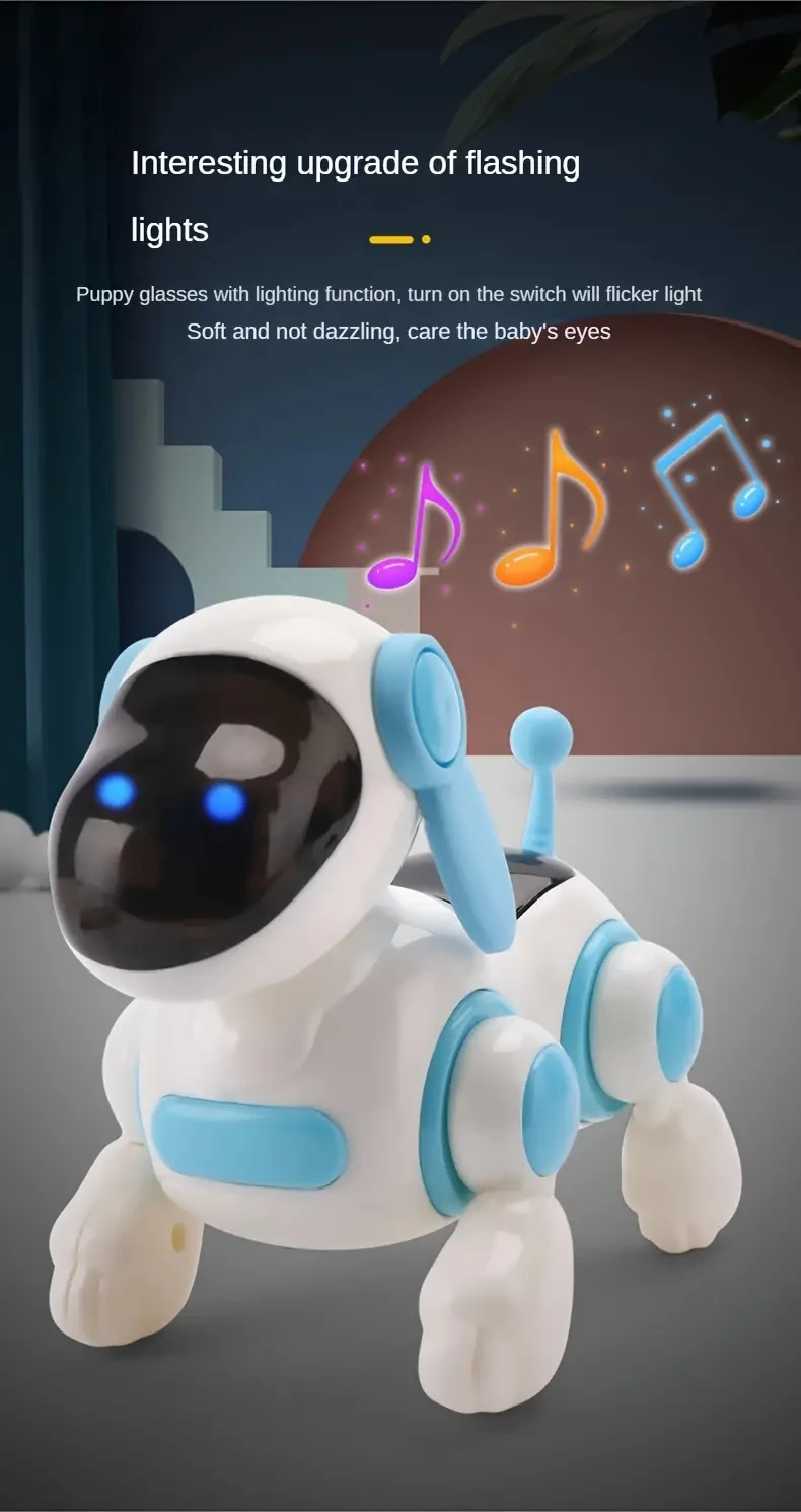 Interactive Puppy Pal - Electronic Pets with Simulation Meeting, Calling, Moving, Music, Lighting, Intelligent Functions - Perfect Choice for Parent-Child Companionship and Growth, Educational Toy for Kids
