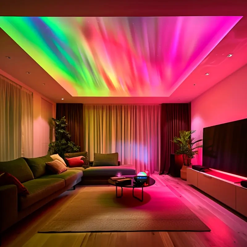 Aurora & Galaxy Star Projector Lamp with Multi-Color Remote and USB