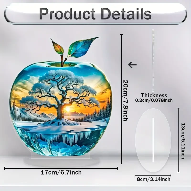 Sunset Tree of Life Acrylic Desk Ornament with Stand