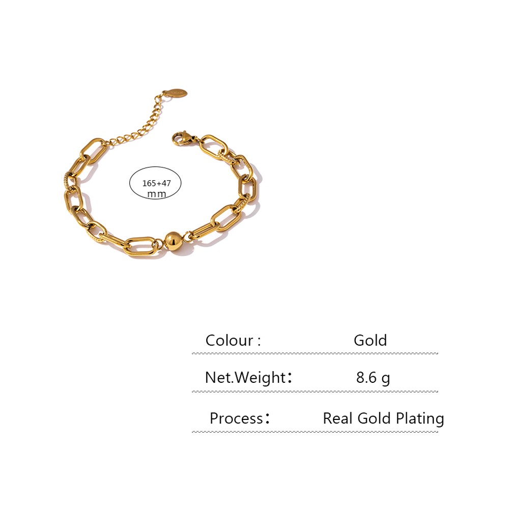 Yhpup New Stainless Steel Golden Bracelet