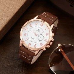 6pcs Men's Luxury Watch Gift Set with Wallet, Belt, Keychain & Pen - Stylish Business Fashion Accessories for Him - Perfect for Christmas,