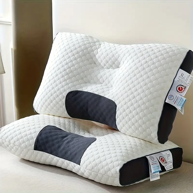 Ergonomic Memory Foam Pillow for Neck Support - Non-Collapse, Cervical Protection, Ideal for Single or Double Use, Soft Polyester Cover, White